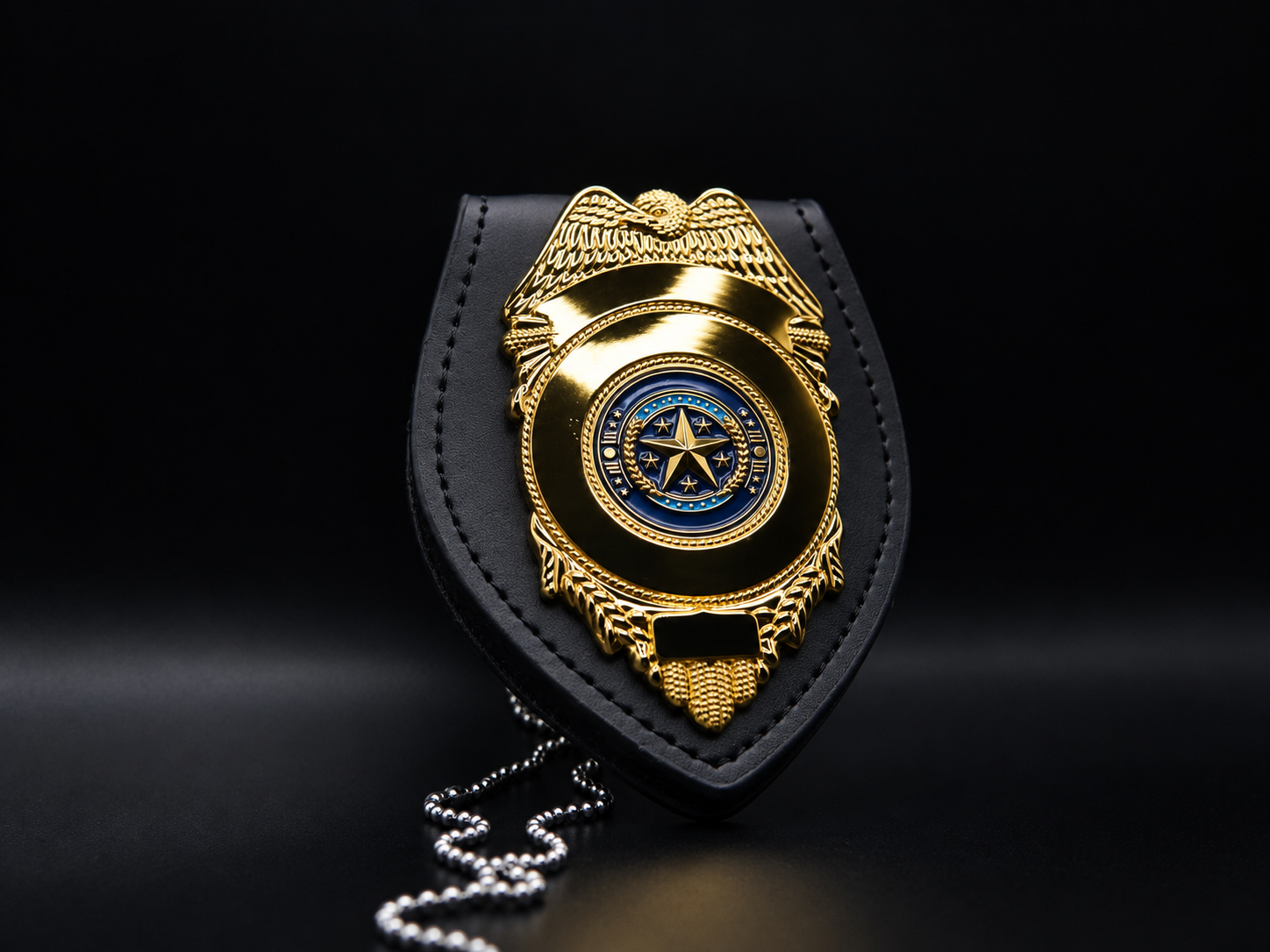 Custom Police Badge 3 three-quarter view